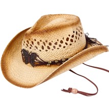 Simplicity Kid&#39;s Straw Cowboy Hats for Boys Cowboy Hat for Kids with Butterfly A - £40.11 GBP