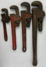 Ridge Tool Co. USA Pipe Wrench Lot of 4 - 3 Ridgid, 1 Unbranded  16&quot; 12&quot;... - £42.80 GBP