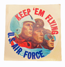 Vintage US Air Force Keep &#39;Em Flying water activated 4&quot; Decal - $12.56