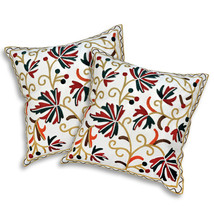 Autumn Beauty Maple Leaf Embroidery Throw Pillow Cover Set of 2 - £26.20 GBP