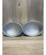 Vintage 1997 Wilton Aluminum Oval Cake Pans # 502-2131 Lot of 2 - $7.66