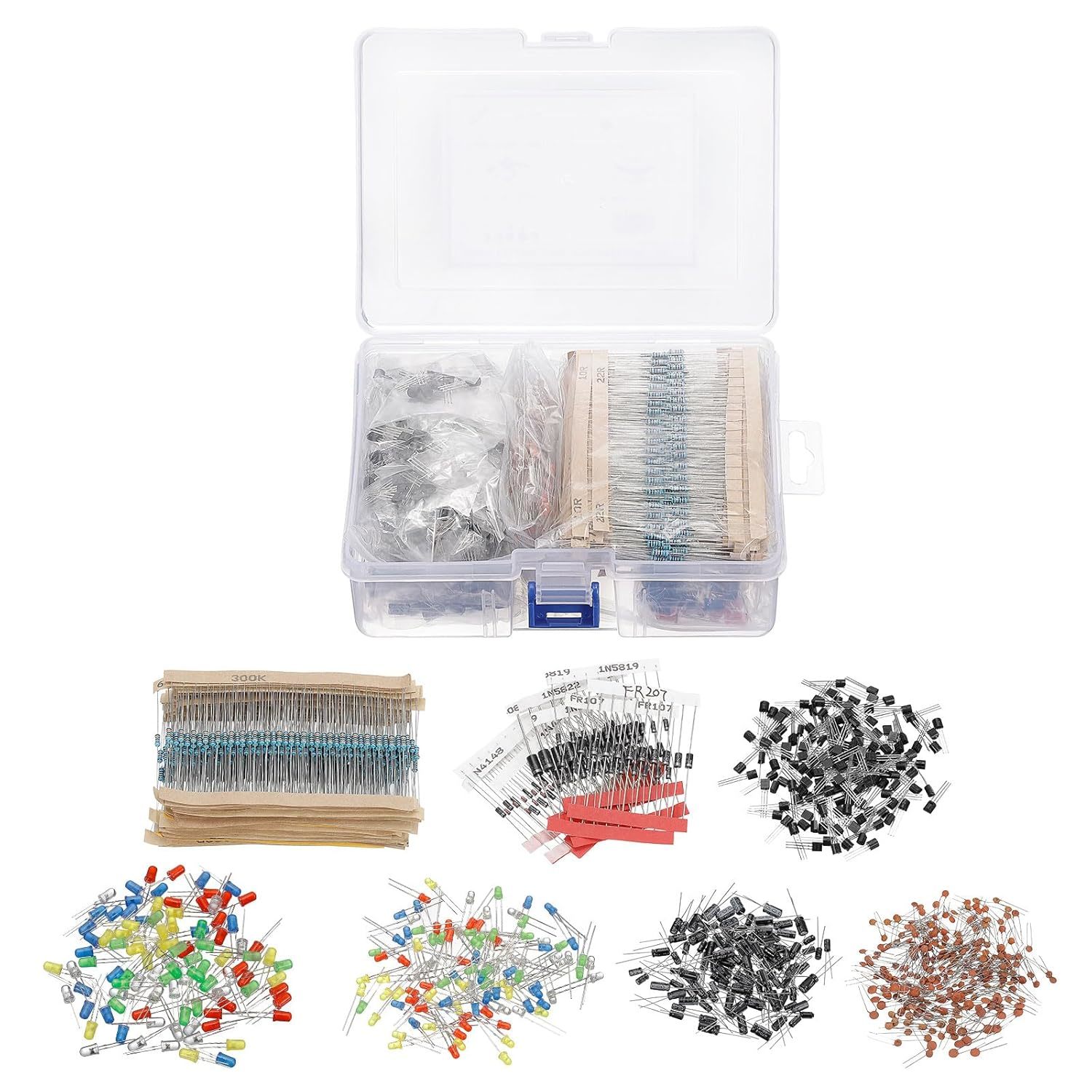 Patikil Electronics Component Assortment Kit, 1490Pcs Metal, Ceramic Cap... - $33.99