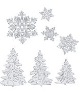 BBTO 7 Pieces Christmas Snowflakes Cutting Dies for Card Making Metal Ch... - £14.13 GBP