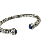 David Yurman .925 Sterling Silver  Lapis Lazuli Cable Men Cuff Bracelet ... - €593,25 EUR