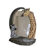 VTG 2002 Safari 3D Zebra Giraffe Stone Resin Mix Picture Frame 4x6 - $174.82 MXN