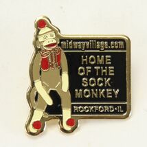 Sock Money Hat Pin Midway Village Rockford IL 1" L x 1.1" H - $12.73