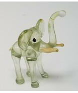 Figurine Elephant Modern Acrylic Clear Green Big Ears Vintage  - £11.33 GBP