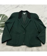 Ann Taylor Womens Vintage 90s Blazer Jacket Size 10 Green Black Wool Emb... - $682.60 MXN