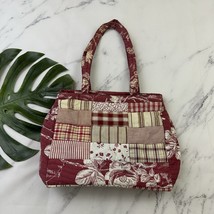 Americana Sharif Vintage 90s Quitled Tote Bag Purse Red Cream Patchwork ... - €23,03 EUR