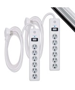 Ge 6-Outlet Surge Protector, 2 Pack, 10 Ft Extension Cord, Power Strip, ... - £37.48 GBP
