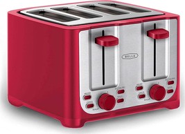 BELLA 4 Slice Toaster with Auto Shut Off - Extra Wide Slots - £49.51 GBP