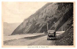 Old Car Parked along foot of Mt St Pierre PQ Cars Vintage Postcard - £11.67 GBP