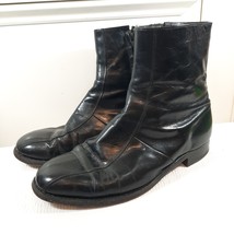 FLORSHEIM IMPERIAL Beatle Boots Men&#39;s 9.5 3E Leather Black Ankle Zip Bik... - $1,670.87 MXN