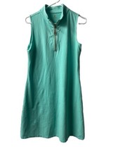 Spartina 449 Sleevless Tunic Shift Dress Womens Size Medium Green Stitching Zip - £17.87 GBP