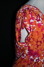 MICHAEL Kors Women&#39;s Dress Belted Cinched Sleeve Midi Orange Pink Size M... - £17.92 GBP
