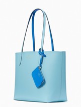 R NWB Kate Spade Ava Reversible Aquamarine Leather Tote Pouch K6052 Gift Bag FS - £83.59 GBP