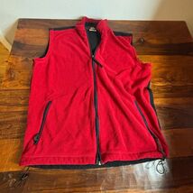 REI Vintage Polartec Fleece Vest Mens Medium Red Black Full Zip Gorpcore... - $28.71
