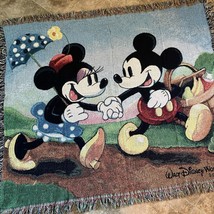 Walt Disney World Blanket Throw Mickey Minnie Mouse Tapestry Fringe Picnic - £18.70 GBP