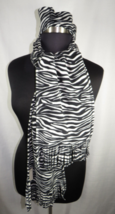 NWT Fleece Zebra Print Scarf With 2 Matching Headbands - $14.29