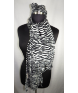 NWT Fleece Zebra Print Scarf With 2 Matching Headbands - £11.22 GBP