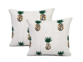 Quilted Pillow 2 PC Set Pineapple Printed Pillow Cover Case Couch Pillow Home De - £18.00 GBP+