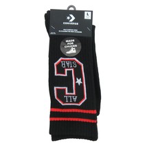 Converse All Star Chucks Varsity Crew Socks Size Large Black Red (1 Pair... - $21.98