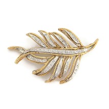 Authenticity Guarantee 
Vintage 1960&#39;s Diamond Two-Tone Leaf Branch Broo... - £1,875.61 GBP