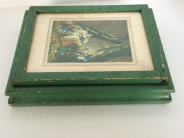 Antique Victorian Jewelry Box Dresser Box Wood Morris and Bendien Le Lever Print - £29.89 GBP