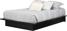 Full 54-Inch, Pure Black South Shore Step One Platform Bed With Storage. - £184.59 GBP