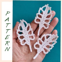 easy crochet openwork leaves pattern, motif crochet tutorial PDF, leaf p... - £9.44 GBP