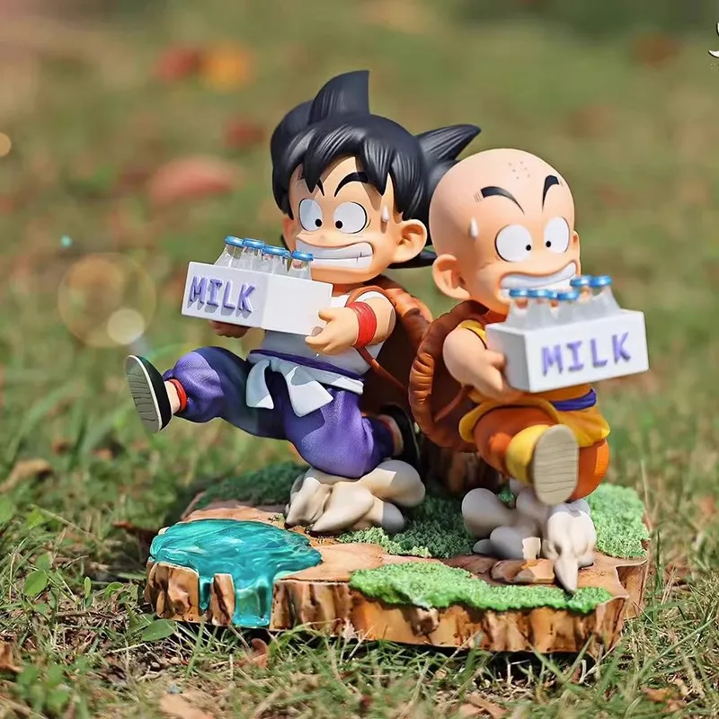 15cmDragon Ball Childhood Krillin Son Goku Milkman Anime Peripheral Action - £36.27 GBP