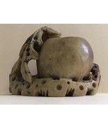 Carved Soapstone Ink Brush Washer Rest Holder Plum w Leaves China Callig... - €31,26 EUR