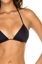 Luli Fama Black Ribbed Triana Triangle Bikini Top (S) Nwt $84 - £58.85 GBP