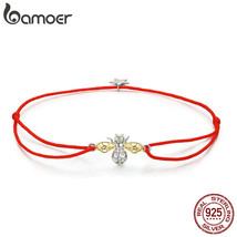 Queen Bee Rope Chain Bracelet for Women Genuine 925 Silver Star Bracelet... - $17.77