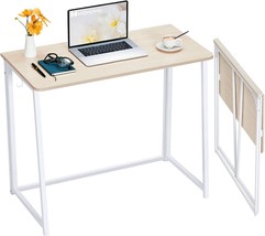 Wohomo Folding Desk, Small Foldable Desk 31.5&quot; For Small Spaces, Space, Oak - £62.34 GBP