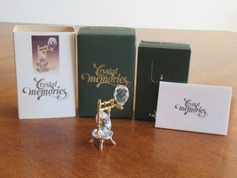 Swarovski Crystal Memories Gold Miniature Spinning Wheel 182169 Austria w/Box - £19.61 GBP