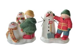 Set of 2 Crazy Mountain Snowmen &amp; Children Figurines Diane Knott Vintage... - £15.49 GBP