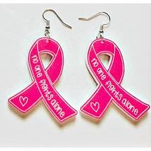 Women&#39;s Breast Cancer Ribbon Acrylic Earrings - £20.30 GBP