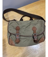L.L. Bean Canvas Messenger Bag Leather Vtg 1980s Crossbody 15x10” Straps - $69.45 CAD