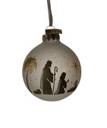 Christmas Ornament Bronzer’s  Gold Nativity Scene On Frosted Glass Ball ... - £11.75 GBP