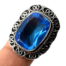 London Blue Topaz Faceted Vintage Style Handmade Fashion Ring Jewelry 8&quot;... - £3.90 GBP