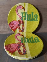 Simply Summer Melamine 9&#39;&#39; Plate Luau Collection Flamingo Hula Set 4 - $24.32