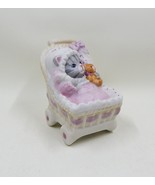 Schmid Kitty Cucumber Baby Cat In Crib Awake Teddy Bear Figurine B Shack... - £15.71 GBP