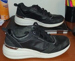 SKECHERS WOMEN&#39;S SHOES Sz.8 BILLION SUBTLE SPOTS black / white Lace-Up. - $30.62