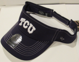 NWT NCAA 47&#39; Brand TCU Horned Frogs Embroidered Raised Logo Visor Purple - £23.76 GBP