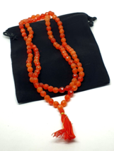 Red Carnelian Mala 8mm Facet Beads 108 Gemstone Crystal Motivating Vital... - £24.16 GBP