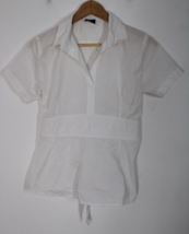 Eddie Bauer Girls&#39; 12.5 School White Short Sleeve Tie Back Top Shirt - £15.12 GBP
