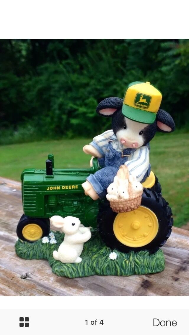 Mary&#39;s Moo Moos &quot;I Tract-Her Down For You&quot;-Easter Bunny W John Deere Tra... - $148.38