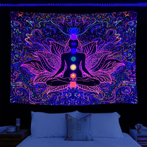 Blacklight Chakras Tapestry, Spiritual Tapestry 51X59 Inches - £21.82 GBP