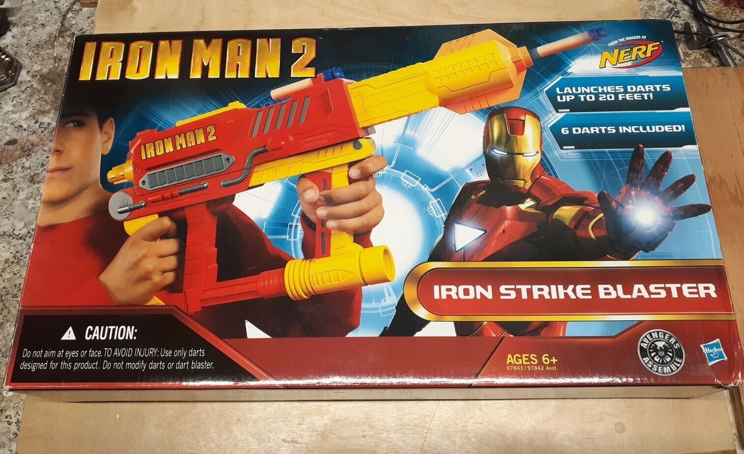 Primary image for New NERF IRON MAN 2 Iron Strike Blaster HASBRO TOY GROUP Avengers Assemble